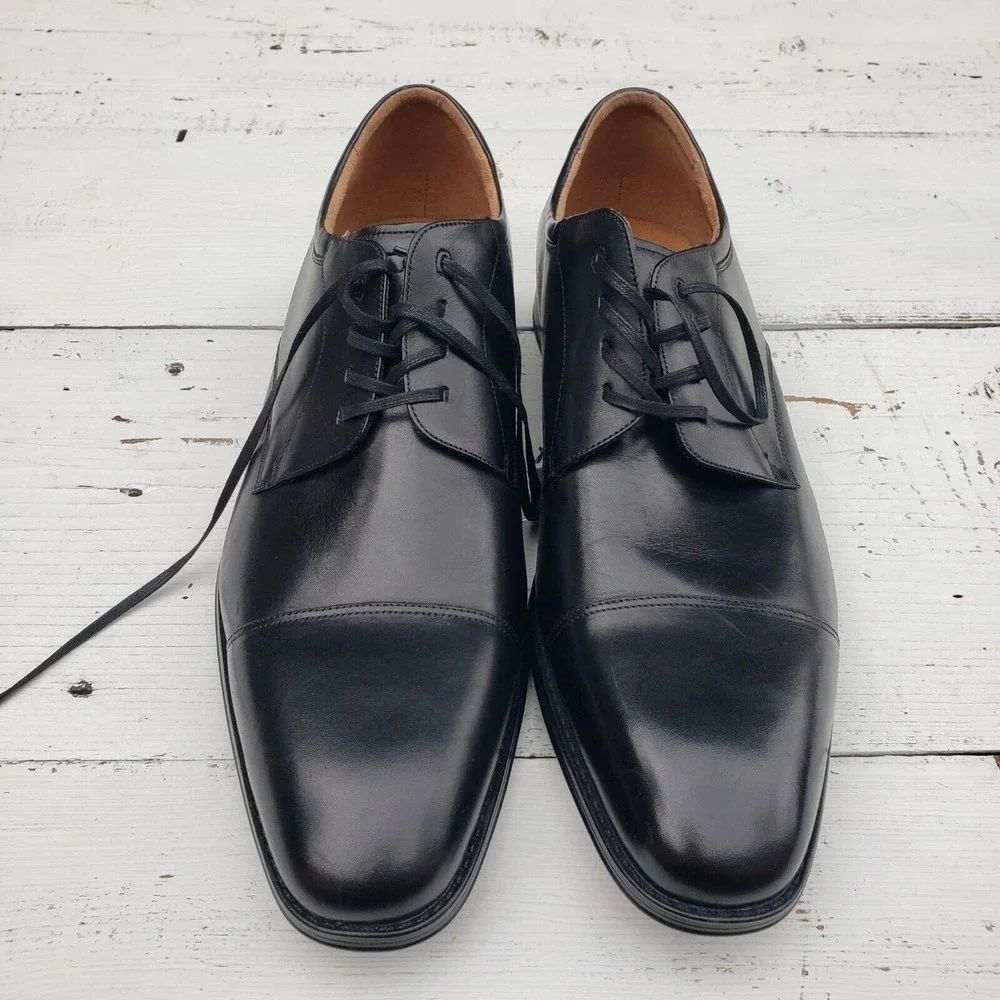 Florsheim Men's 13/47 Lite Hybrid Plain Toe Tie Oxford Leather Black NEW - Picture 2 of 6